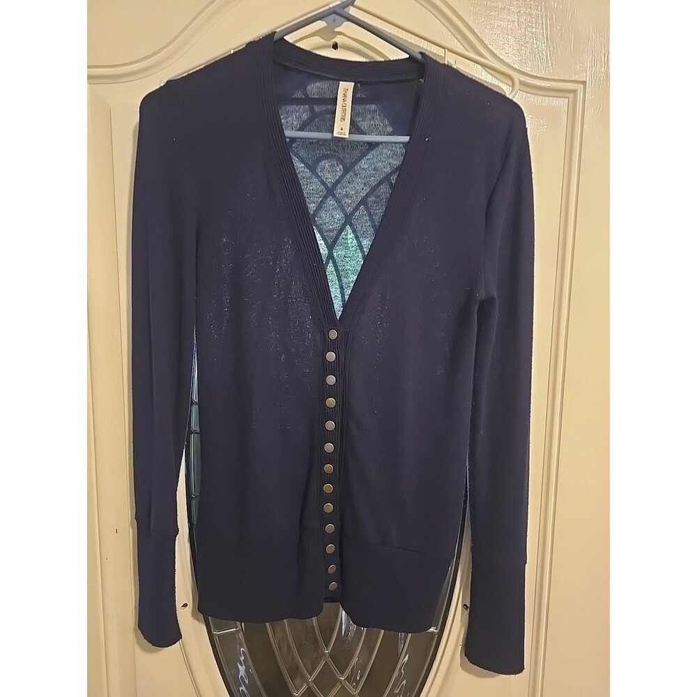 Zenana Outfitters Women Cardigan Snap Button Blue Size Small